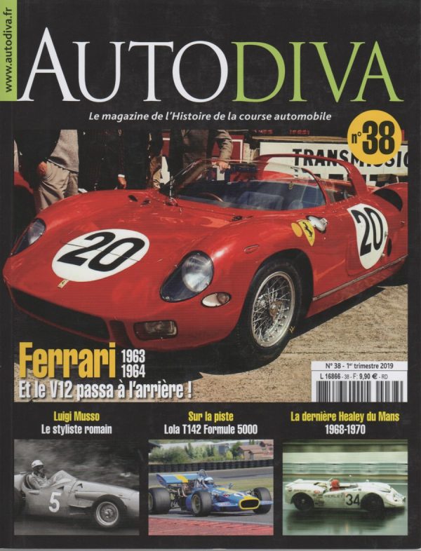 AUTODIVA 38 FERRARI 250 P FERRARI 275 P FERRARI 330 P 1963 1964 LUIGI MUSSO HEALEY SR CLIMAX 1968 1970 LOLA T142 F5000 1969 SKODA S992 F3 #38 REVUE MAGAZINE