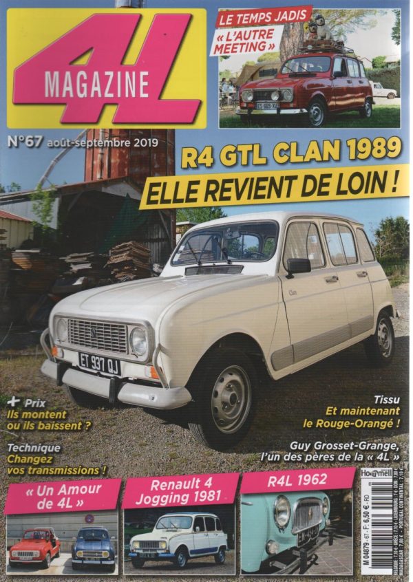 4L MAGAZINE 67 RENAULT 4 GTL CLAN 1989 REMPLACEMENT TRANSMISSIONS R4 JOGGING 1981 CLUB RENAULT 4 MARSEILLE #67 REVUE