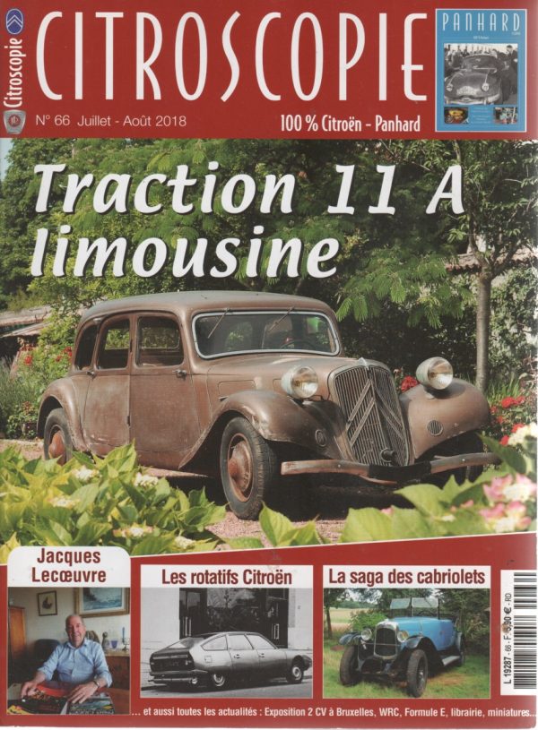 CITROSCOPIE 66 CITROEN TRACTION 11 A LIMOUSINE 1936 MOTEUR ROTATIF CITROEN M35 CITROEN GS BIROTOR CITROEN CX BIROTOR LES CABRIOLETS CITROEN #66 REVUE MAGAZINE