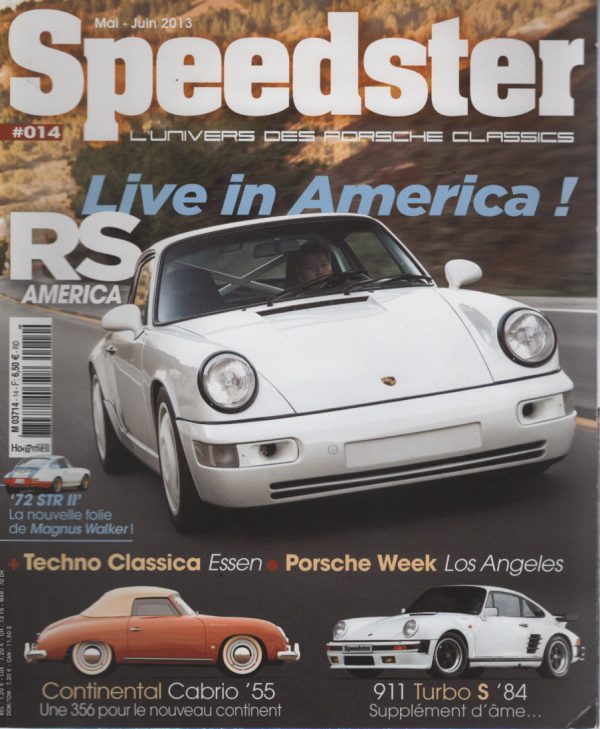 SPEEDSTER 14 PORSCHE 356 PRE A 1953 PORSCHE 911 TURBO S 1984 PORSCHE 964 CARRERA RS AMERICA 1993 PORSCHE CONTINENTAL CABRIOLET 1955 SEBASTEIN SAUVADET #14 REVUE MAGAZINE