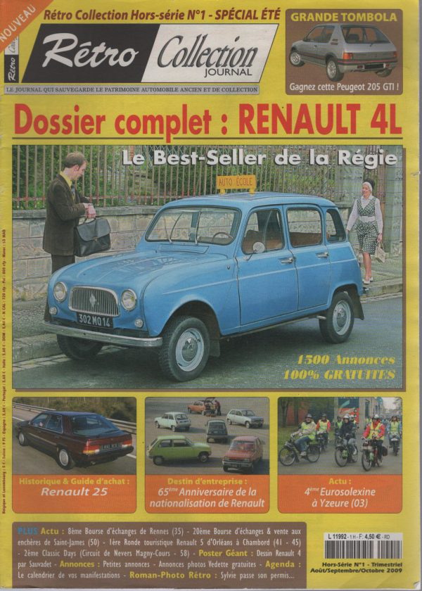 RETRO COLLECTION HS 2009 HS1 DOSSIER RENAULT 4L GUIDE D'ACHAT RENAULT 25 R4L R25