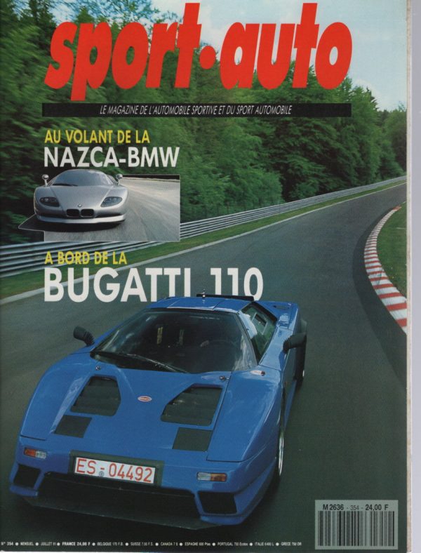 SPORT AUTO 354 1991 NISSAN SUNNY GTI-R FORD SIERRA COSWORTH 4X4 LANCIA DELTA HF INTEGRALE 16V TOYOTA CELICA TURBO 4WD BUGATTI EB110 PORSCHE 964 CARRERA RS 3.6 GP CANADA GP MEXIQUE CITROEN AX GTI FIAT UNO TURBO i.e. OPEL CORSA GSI PEUGEOT 205 GTI 1.6 LEXUS SC 400 NAZCA M12 INDY 500 #354 REVUE MAGAZINE