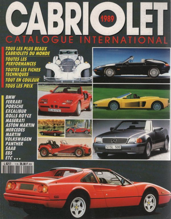 CABRIOLET 1989 CATALOGUE INTERNATIONAL - 80 PAGES