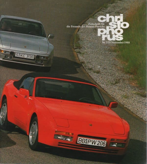 CHRISTOPHORUS 215 1988 (DE) PORSCHE 944 S2 3.0 944 TURBO CUP PORSCHE GrC JAPAN #215 ZEITSCHRIFTEN