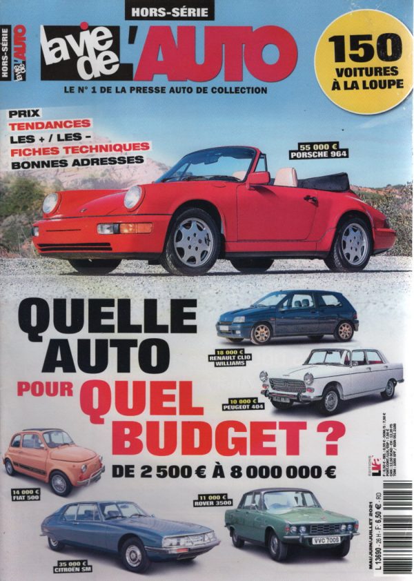 LA VIE DE L'AUTO HS 2021 HS26 QUELLE AUTO POUR QUEL BUDGET DE 2500€ à 8.000.000€