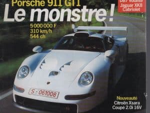 SPORT AUTO 427 1997 PORSCHE 911 GT1 ASTON MARTIN DB7 VOLANTE JAGUAR XK8 CABRIOLET AUDI A6 2.8 MERCEDE E280 W210 BMW 528i TOURING E39 VOLVO V70 AWD FERRARI 355 F1 BERLINETTA JAGUAR MK2 TOYOTA COROLLA WRC GP GRANCE GP GRANDE BRETAGNE #427 REVUE MAGAZINE